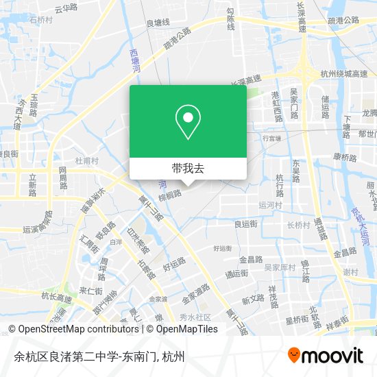 余杭区良渚第二中学-东南门地图
