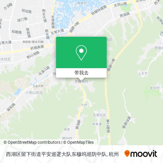西湖区留下街道平安巡逻大队东穆坞巡防中队地图