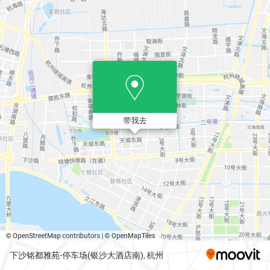 下沙铭都雅苑-停车场(银沙大酒店南)地图