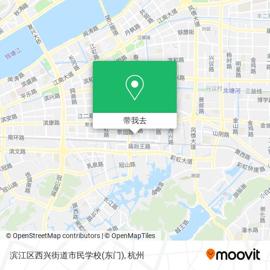 滨江区西兴街道市民学校(东门)地图