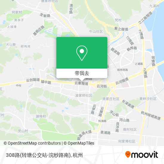 308路(转塘公交站-浣纱路南)地图