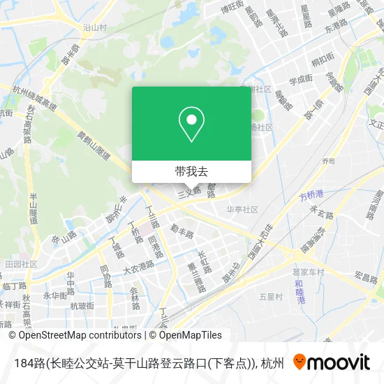 184路(长睦公交站-莫干山路登云路口(下客点))地图