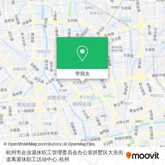 杭州市企业退休职工管理委员会办公室拱墅区大关街道离退休职工活动中心地图