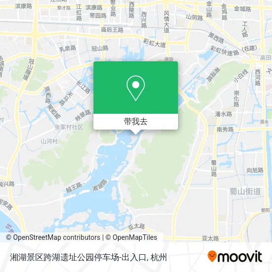 湘湖景区跨湖遗址公园停车场-出入口地图
