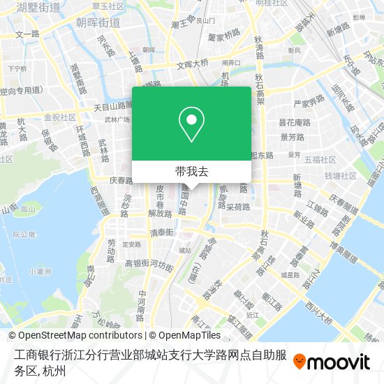 工商银行浙江分行营业部城站支行大学路网点自助服务区地图