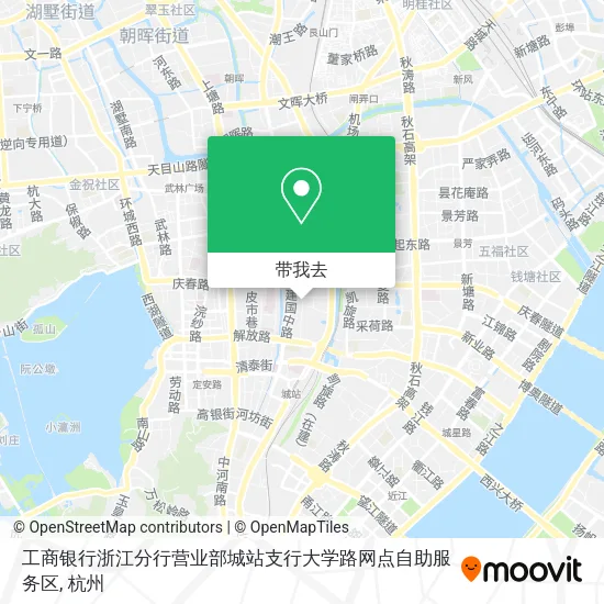 工商银行浙江分行营业部城站支行大学路网点自助服务区地图