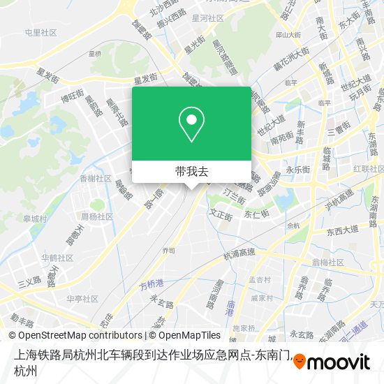 上海铁路局杭州北车辆段到达作业场应急网点-东南门地图