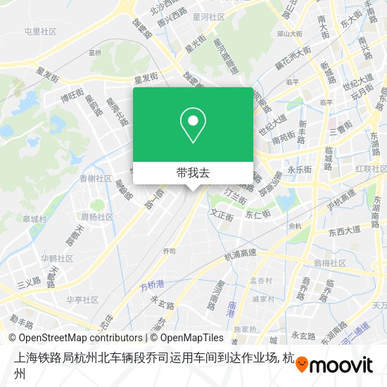 上海铁路局杭州北车辆段乔司运用车间到达作业场地图