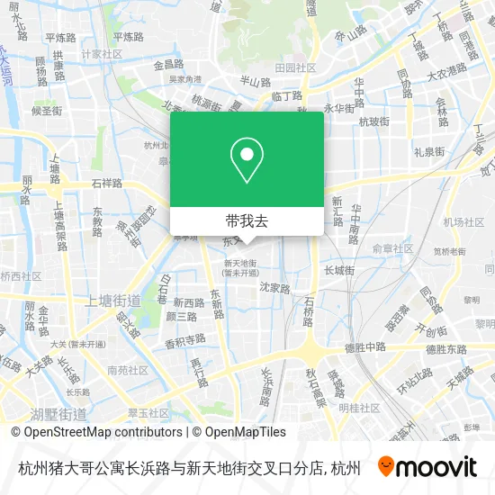 杭州猪大哥公寓长浜路与新天地街交叉口分店地图