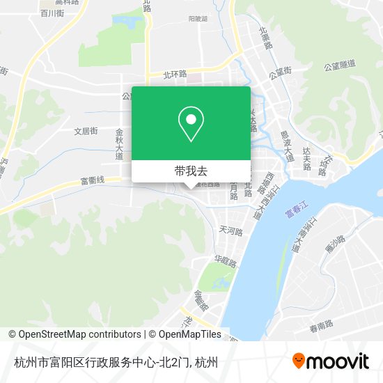 杭州市富阳区行政服务中心-北2门地图