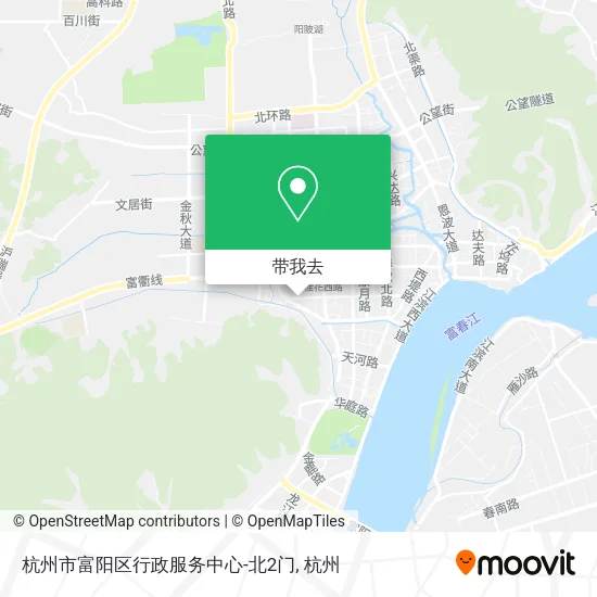 杭州市富阳区行政服务中心-北2门地图