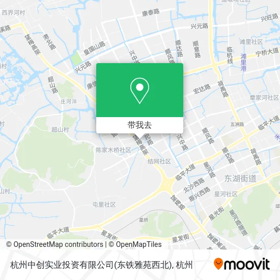 杭州中创实业投资有限公司(东铁雅苑西北)地图