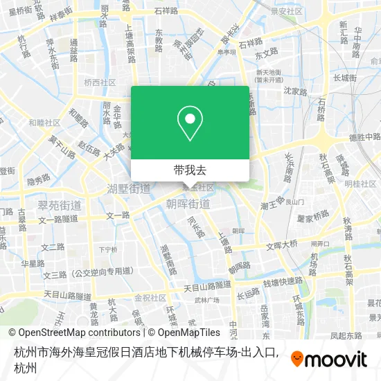 杭州市海外海皇冠假日酒店地下机械停车场-出入口地图