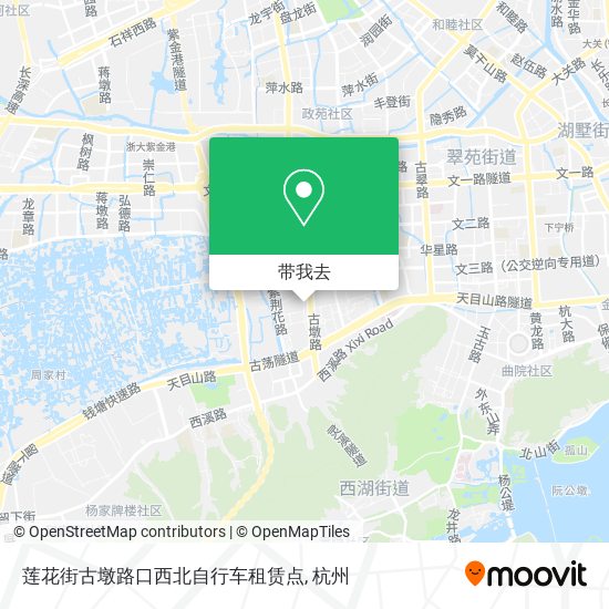 莲花街古墩路口西北自行车租赁点地图