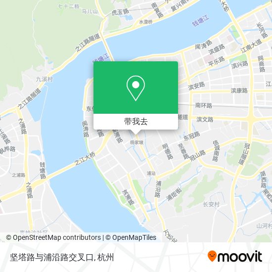 坚塔路与浦沿路交叉口地图