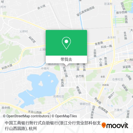 中国工商银行附行式自助银行(浙江分行营业部科创支行山西园路)地图
