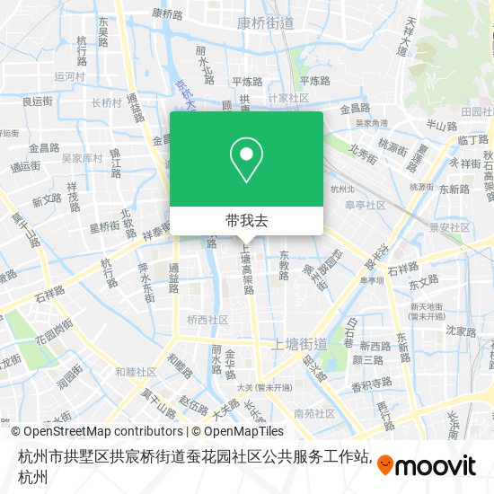 杭州市拱墅区拱宸桥街道蚕花园社区公共服务工作站地图