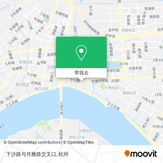 下沙路与月雅路交叉口地图