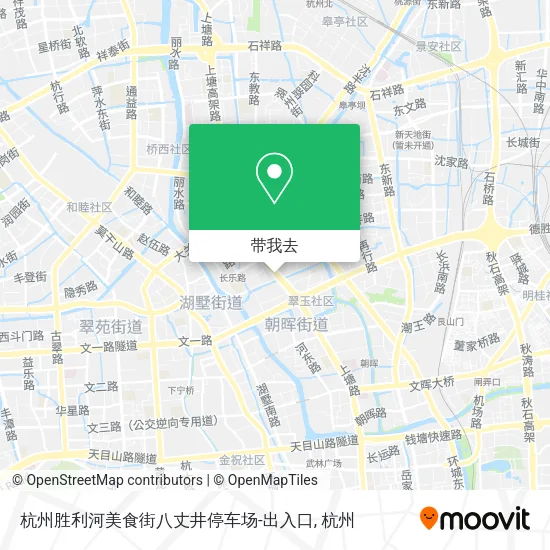 杭州胜利河美食街八丈井停车场-出入口地图