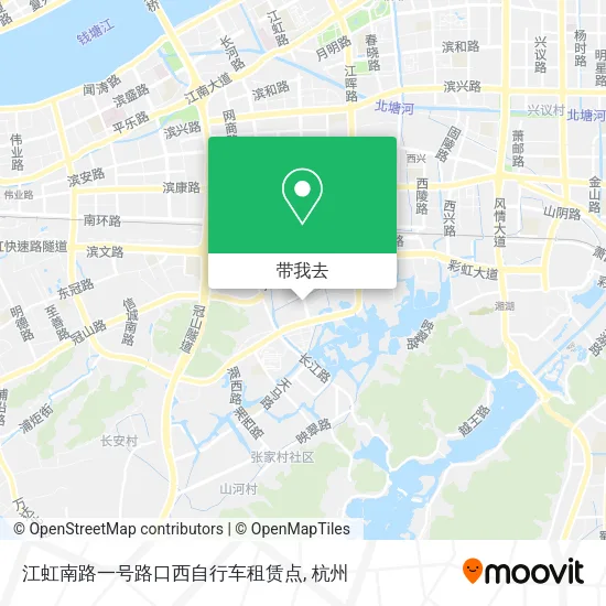 江虹南路一号路口西自行车租赁点地图
