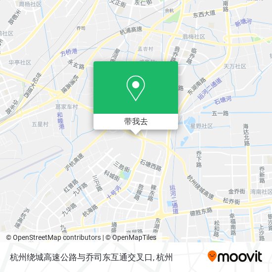 杭州绕城高速公路与乔司东互通交叉口地图