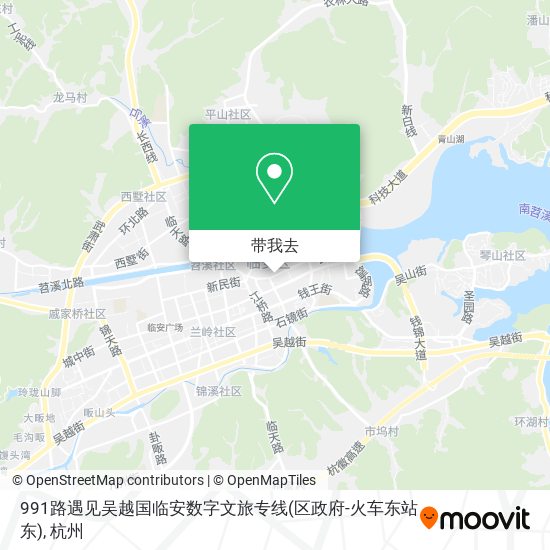 991路遇见吴越国临安数字文旅专线(区政府-火车东站东)地图