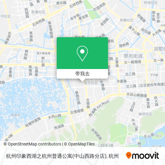 杭州印象西湖之杭州普通公寓(中山西路分店)地图