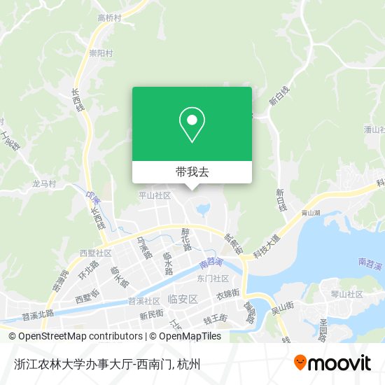 浙江农林大学办事大厅-西南门地图