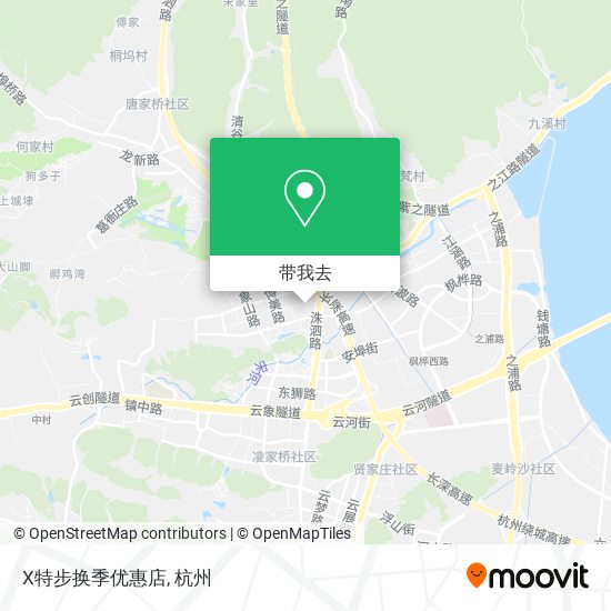 X特步换季优惠店地图