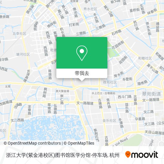 浙江大学(紫金港校区)图书馆医学分馆-停车场地图