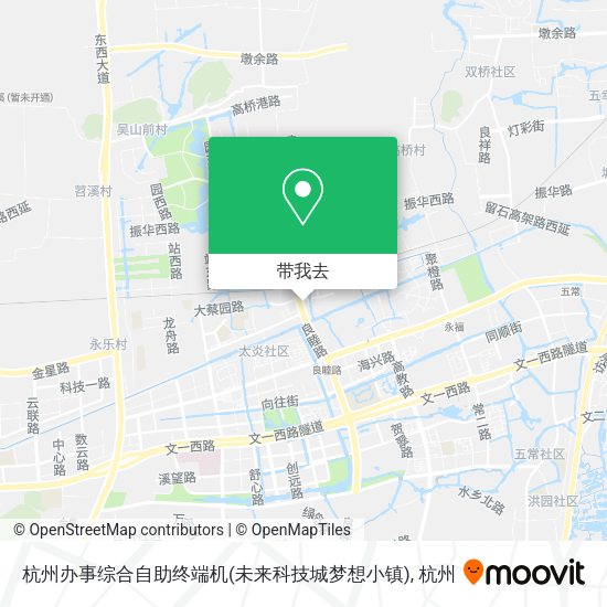 杭州办事综合自助终端机(未来科技城梦想小镇)地图