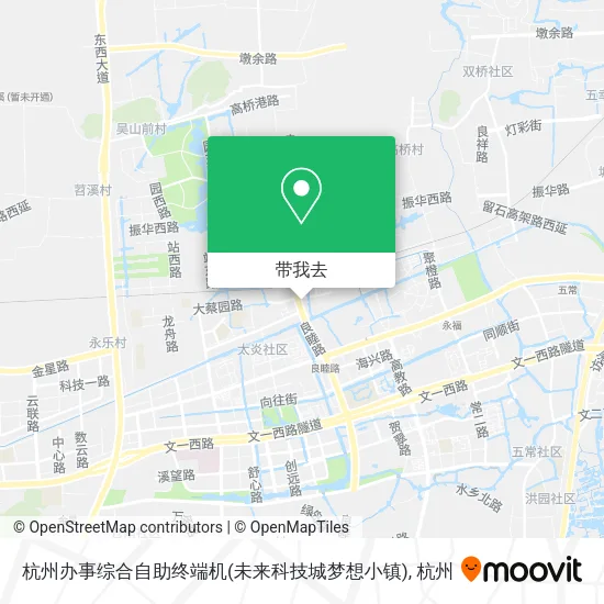 杭州办事综合自助终端机(未来科技城梦想小镇)地图