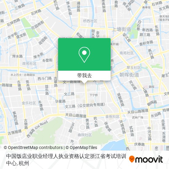 中国饭店业职业经理人执业资格认定浙江省考试培训中心地图