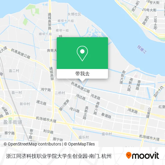 浙江同济科技职业学院大学生创业园-南门地图