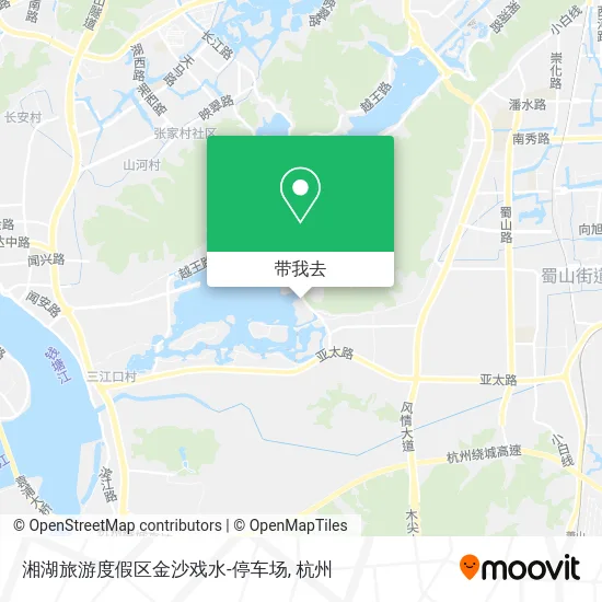 湘湖旅游度假区金沙戏水-停车场地图