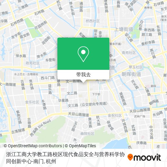 浙江工商大学教工路校区现代食品安全与营养科学协同创新中心-南门地图