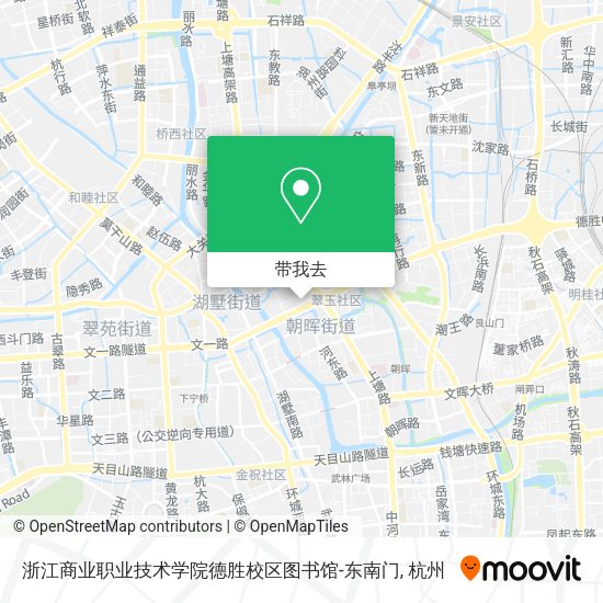 浙江商业职业技术学院德胜校区图书馆-东南门地图