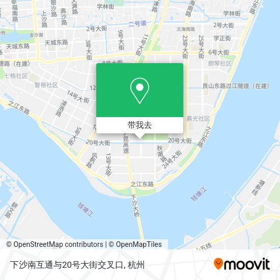 下沙南互通与20号大街交叉口地图