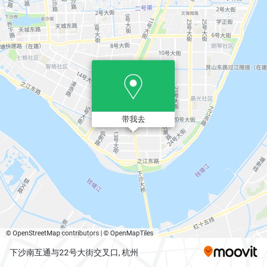 下沙南互通与22号大街交叉口地图