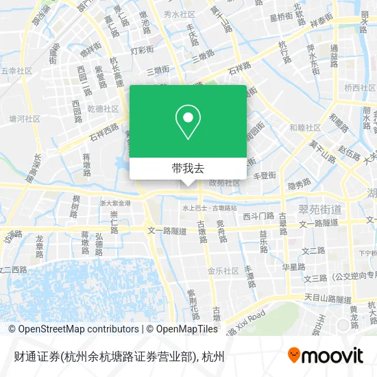 财通证券(杭州余杭塘路证券营业部)地图