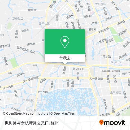 枫树路与余杭塘路交叉口地图