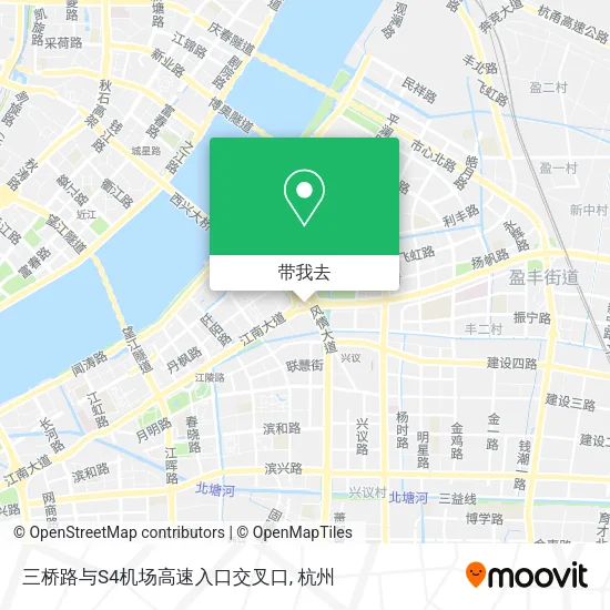 三桥路与S4机场高速入口交叉口地图