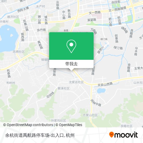 余杭街道禹航路停车场-出入口地图