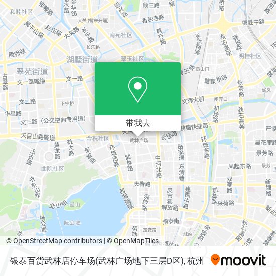 银泰百货武林店停车场(武林广场地下三层D区)地图