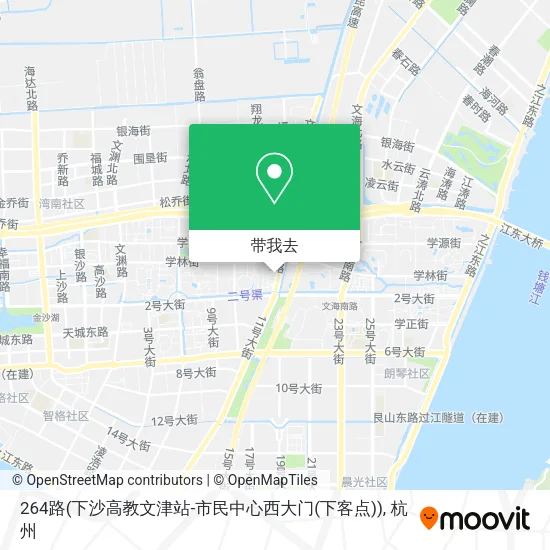 264路(下沙高教文津站-市民中心西大门(下客点))地图