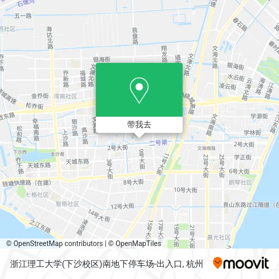 浙江理工大学(下沙校区)南地下停车场-出入口地图