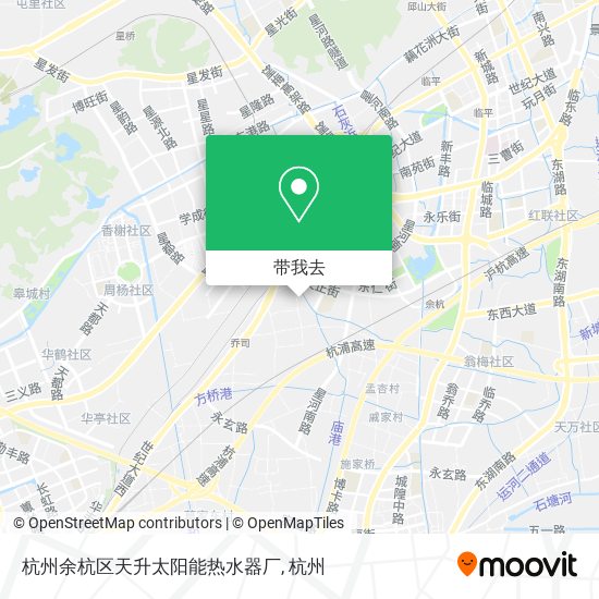 杭州余杭区天升太阳能热水器厂地图
