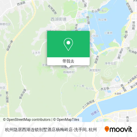 杭州隐居西湖连锁别墅酒店杨梅岭店-洗手间地图