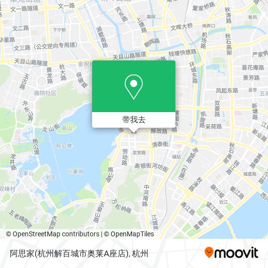 阿思家(杭州解百城市奥莱A座店)地图