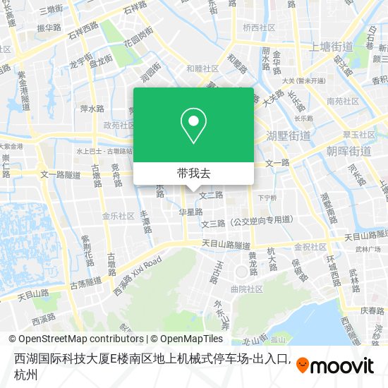 西湖国际科技大厦E楼南区地上机械式停车场-出入口地图